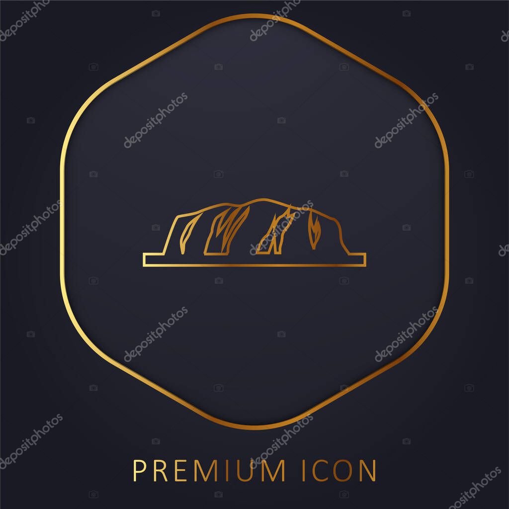 Ayers Rock golden line premium logo or icon