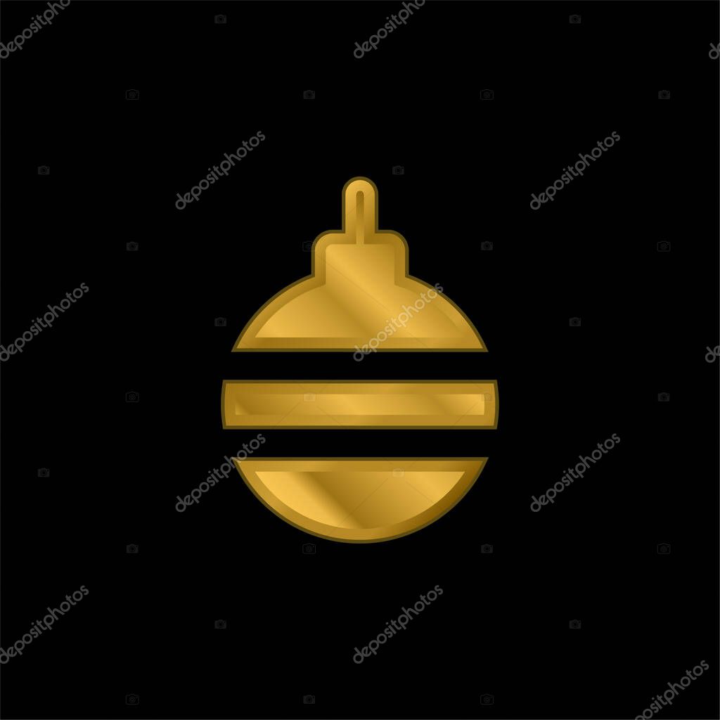 Bauble gold plated metalic icon or logo vector