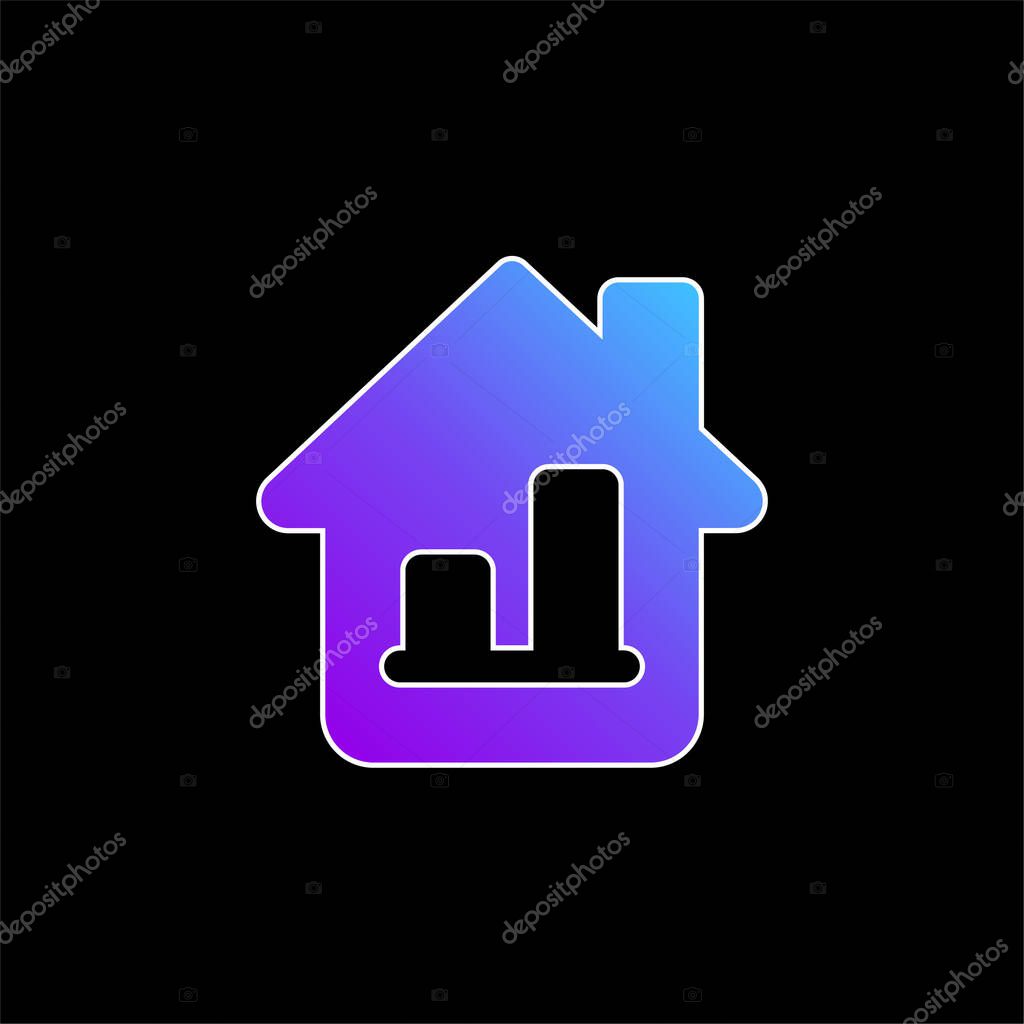 Bar Graph blue gradient vector icon