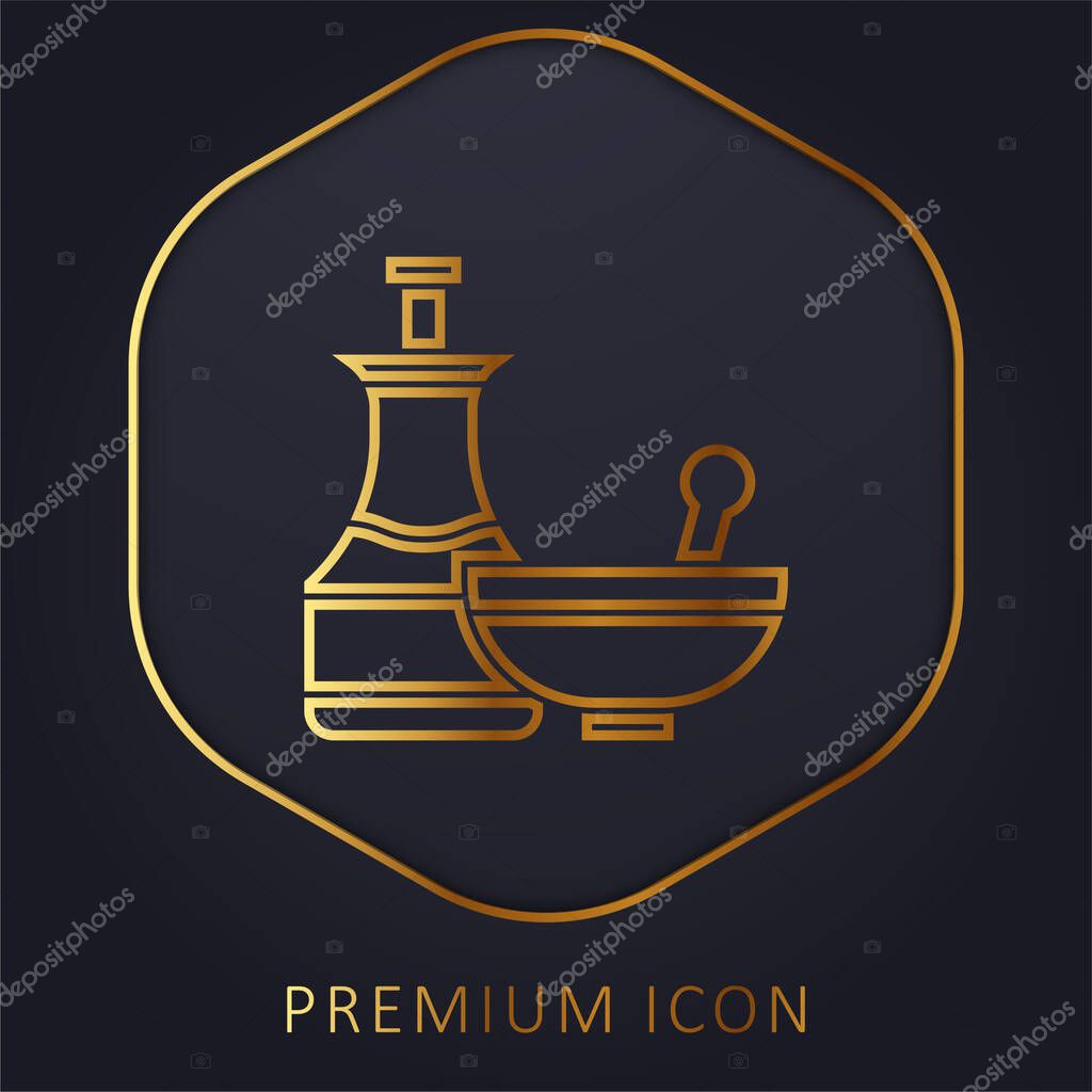 Apothecary golden line premium logo or icon