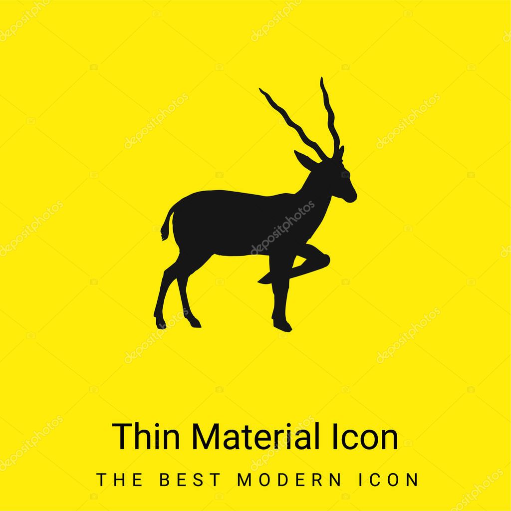 Antelope Silhouette From Side View minimal bright yellow material icon