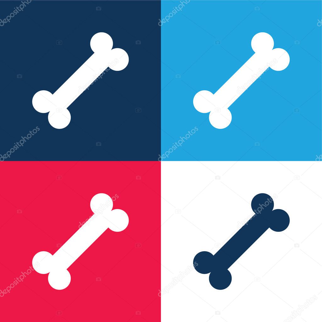 Bone blue and red four color minimal icon set