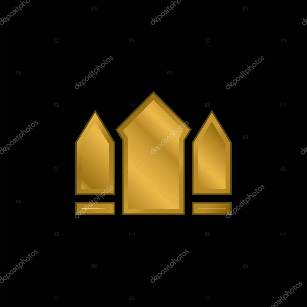 Base gold plated metalic icon or logo vector