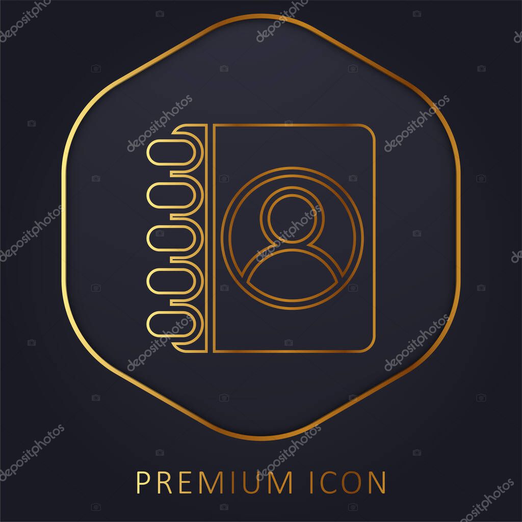 Agenda golden line premium logo or icon