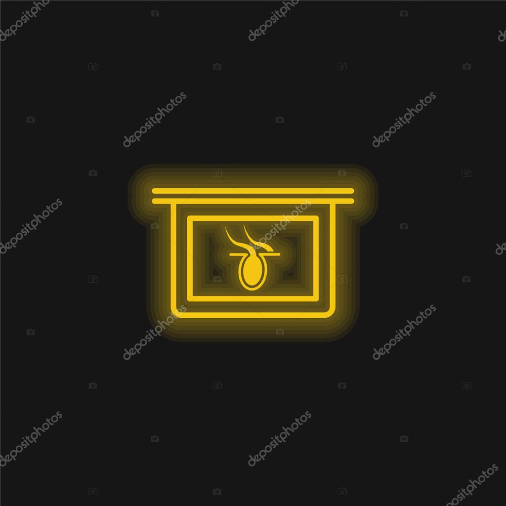 Body Part X Ray Internal Vision yellow glowing neon icon