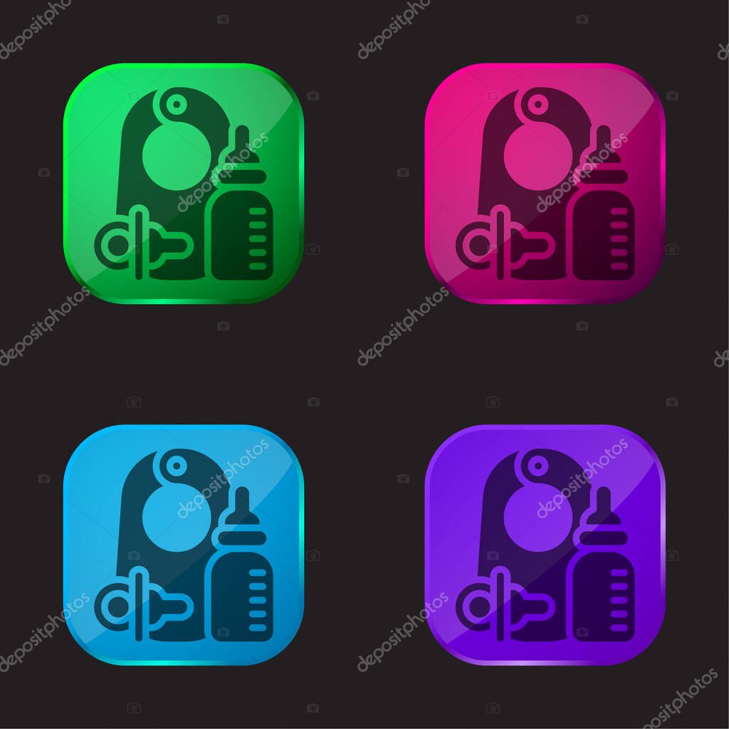 Baby Products four color glass button icon