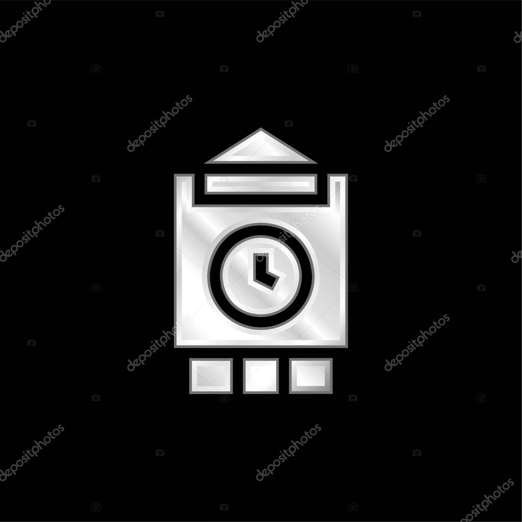 Big Ben silver plated metallic icon