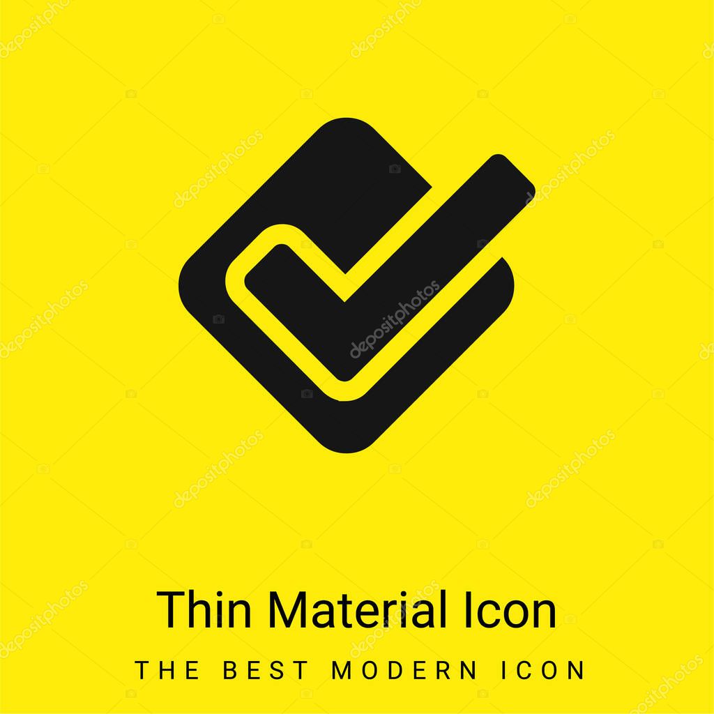 Accept minimal bright yellow material icon