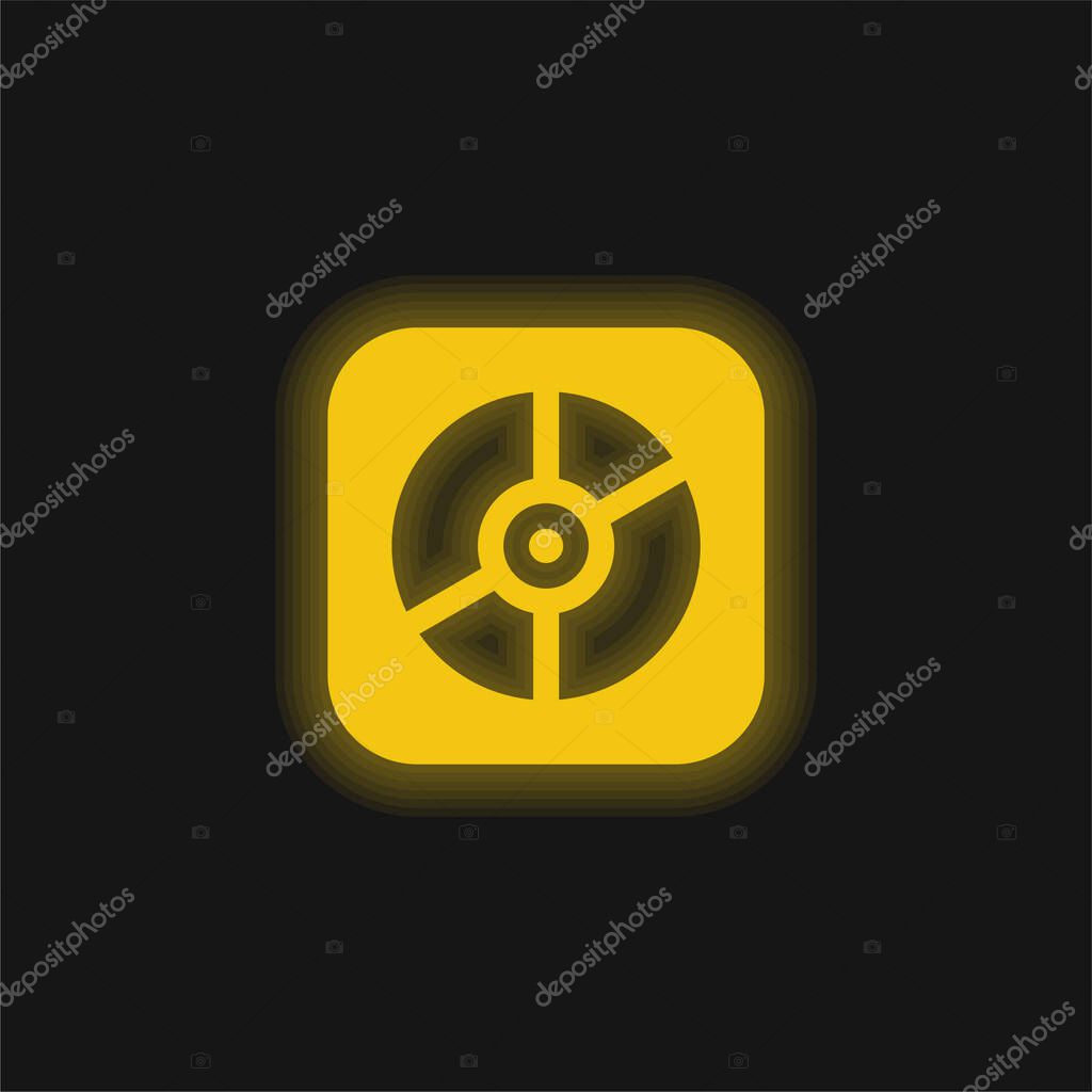 Apple yellow glowing neon icon