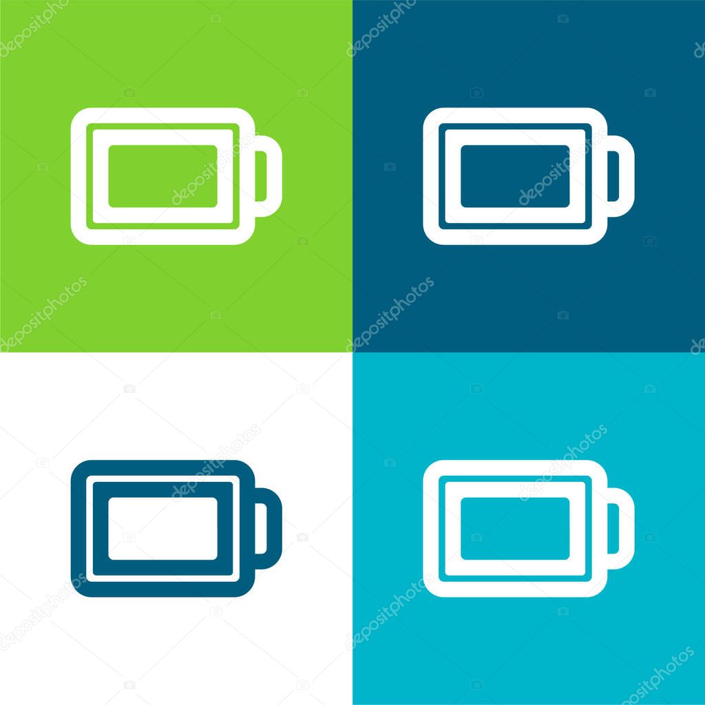 Battery Outline Flat four color minimal icon set