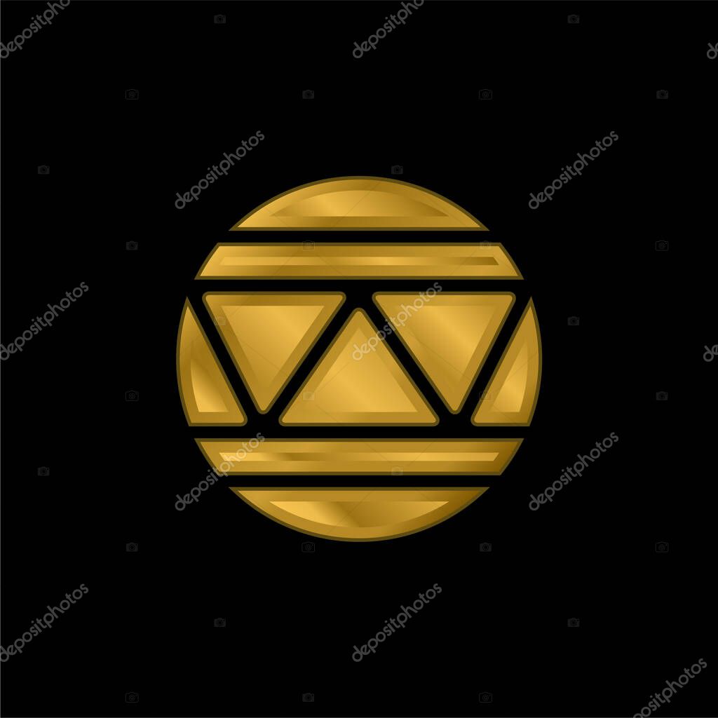 Ball gold plated metalic icon or logo vector