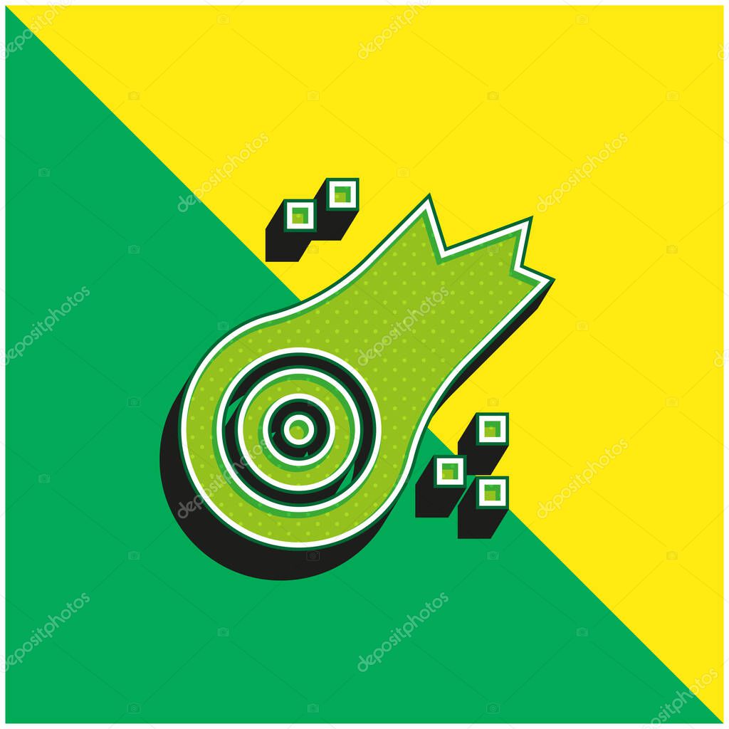 Asteroid Green and yellow modern 3d vector icon logo