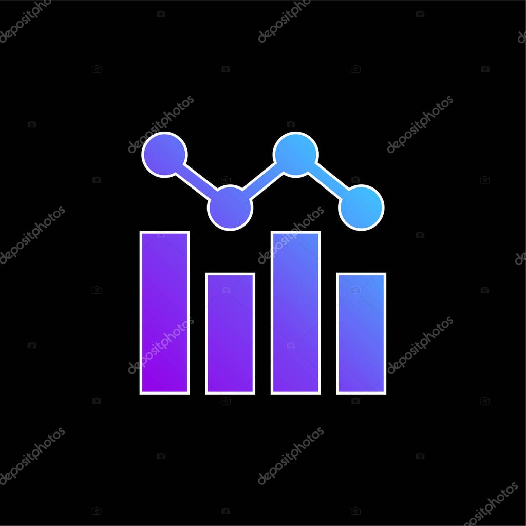 Bar Chart blue gradient vector icon