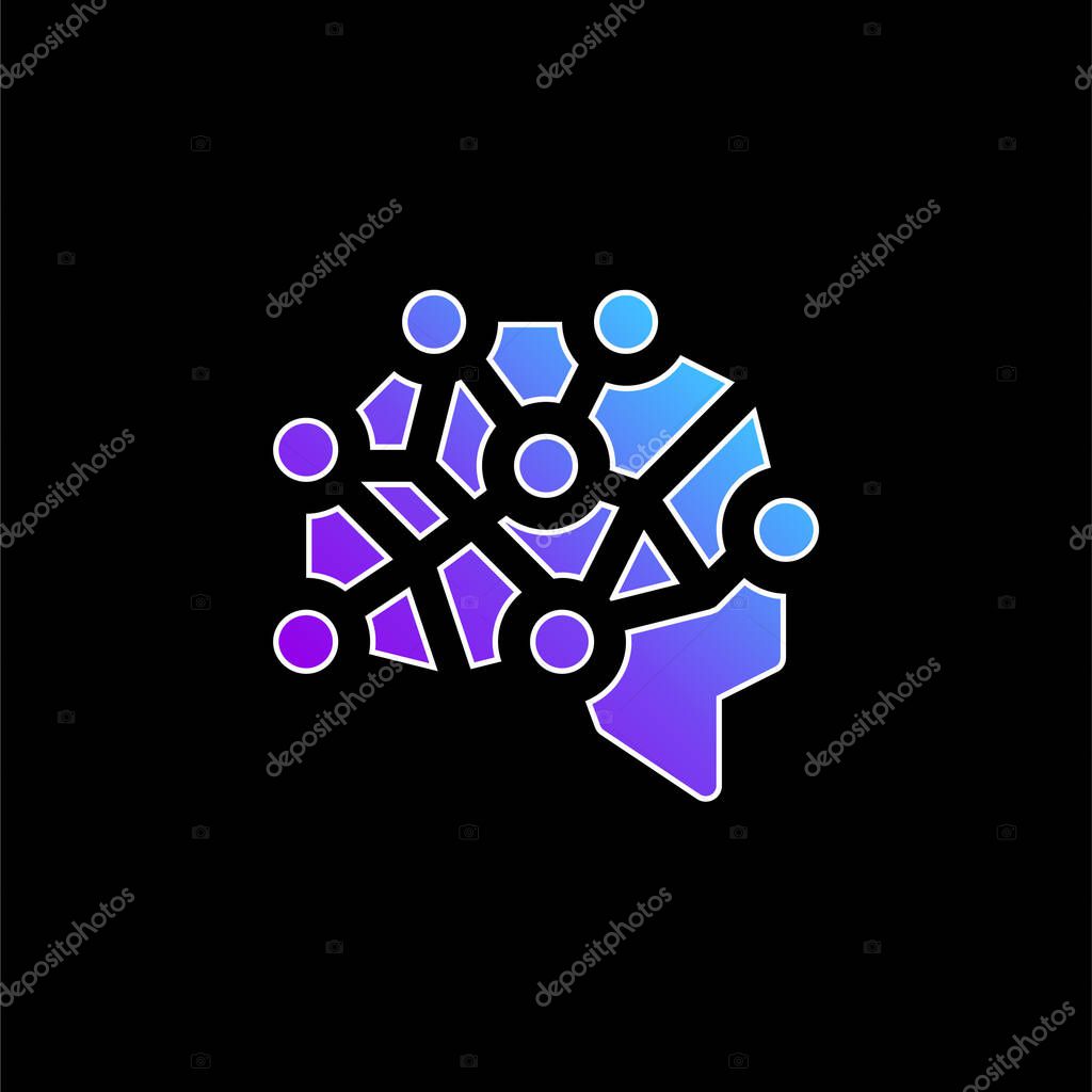 Brain blue gradient vector icon