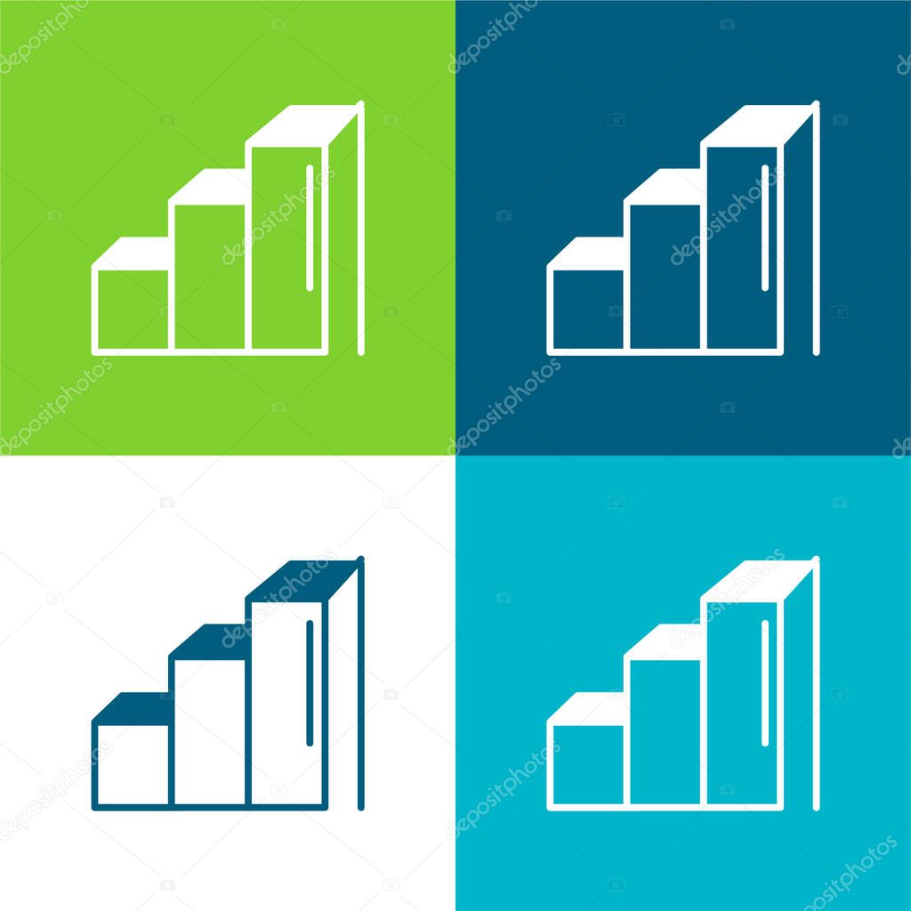 Ascendant Bars Graphic Flat four color minimal icon set