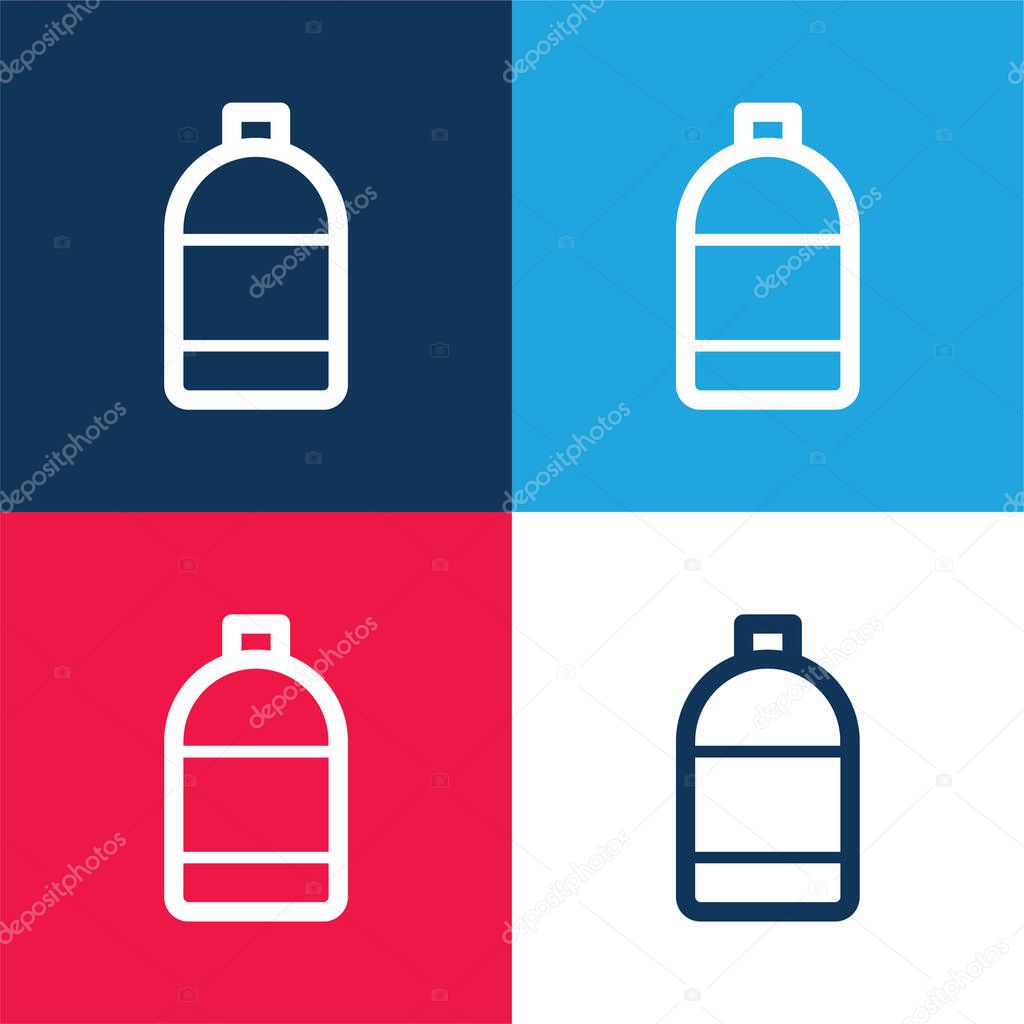 Alcohol blue and red four color minimal icon set