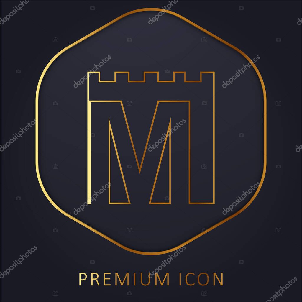 Amsterdam Metro Logo golden line premium logo or icon