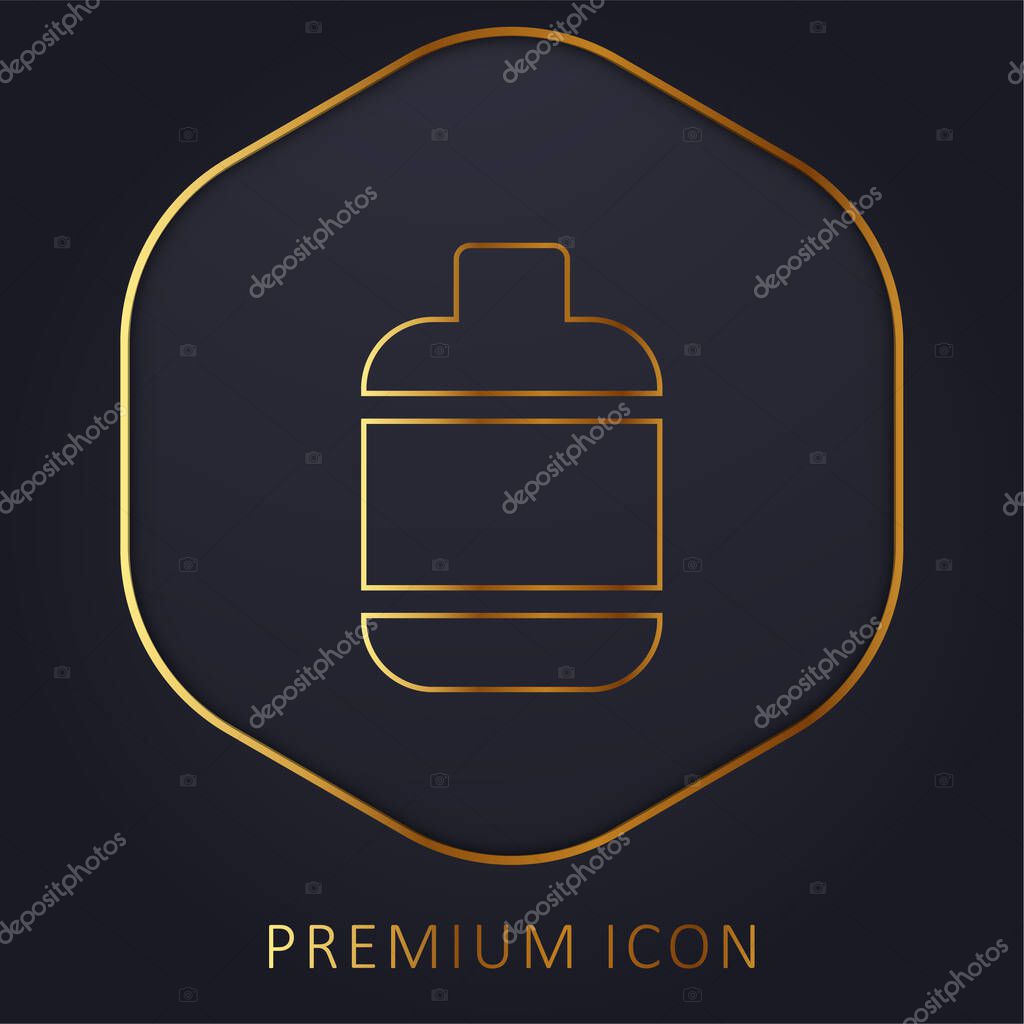 Bottle golden line premium logo or icon