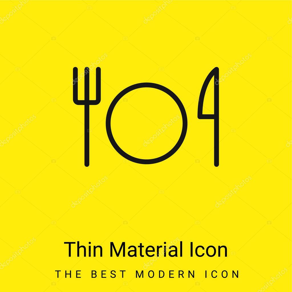 Basic Restaurant Sign minimal bright yellow material icon