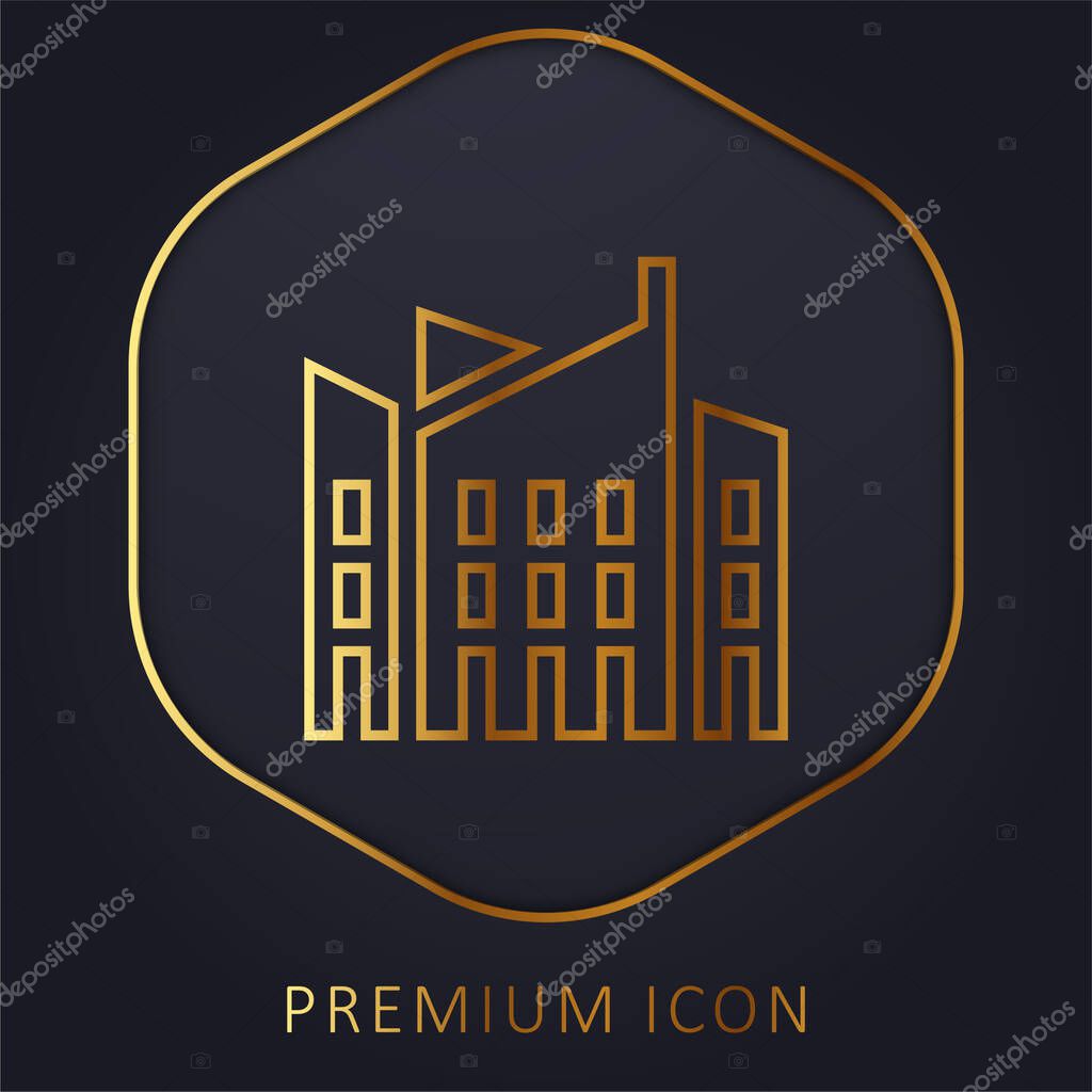 Architecture golden line premium logo or icon