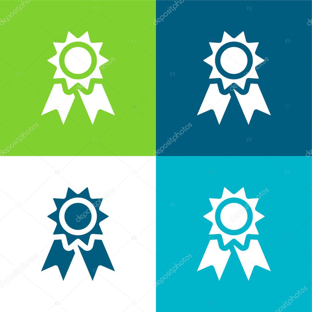 Award Flat four color minimal icon set