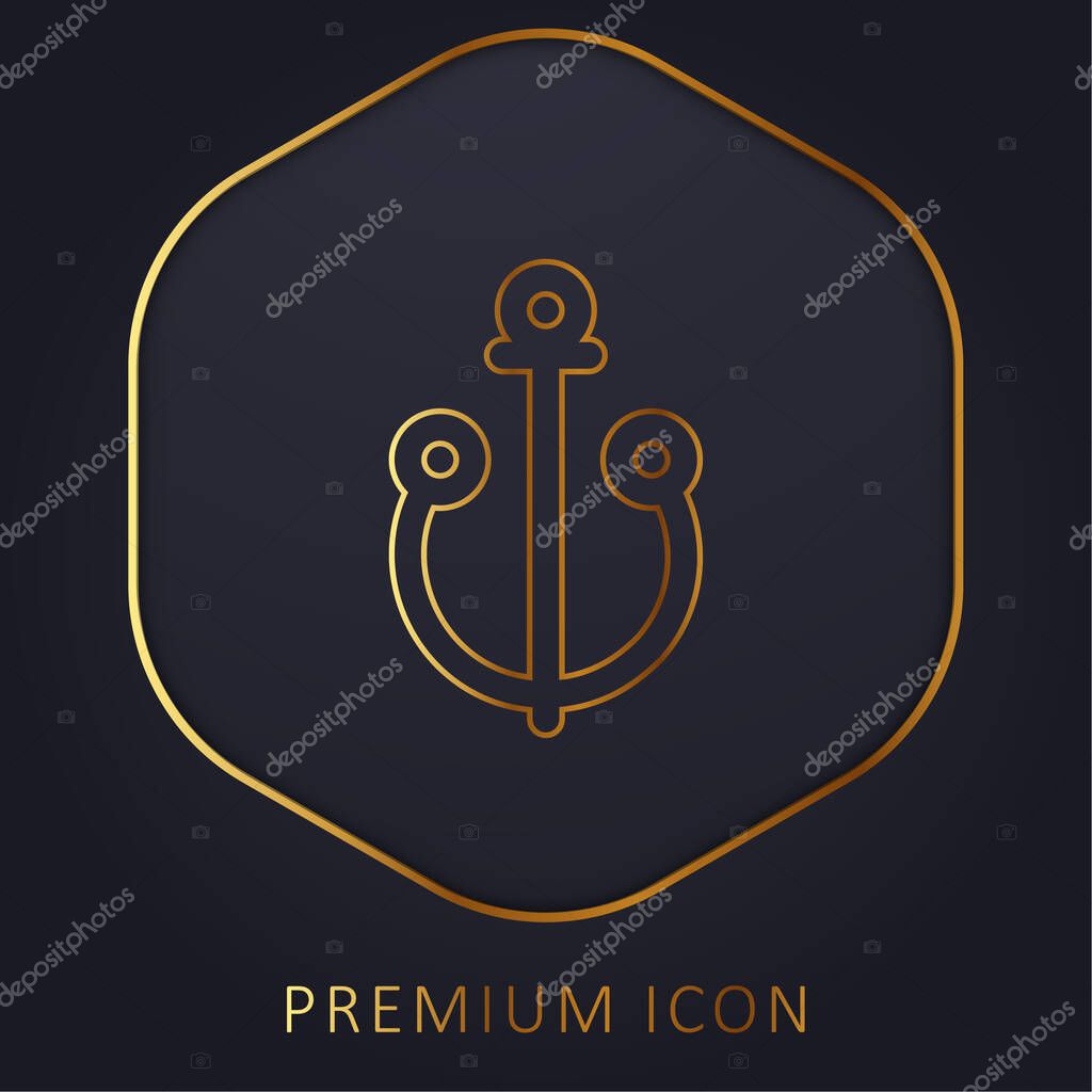 Anchor golden line premium logo or icon