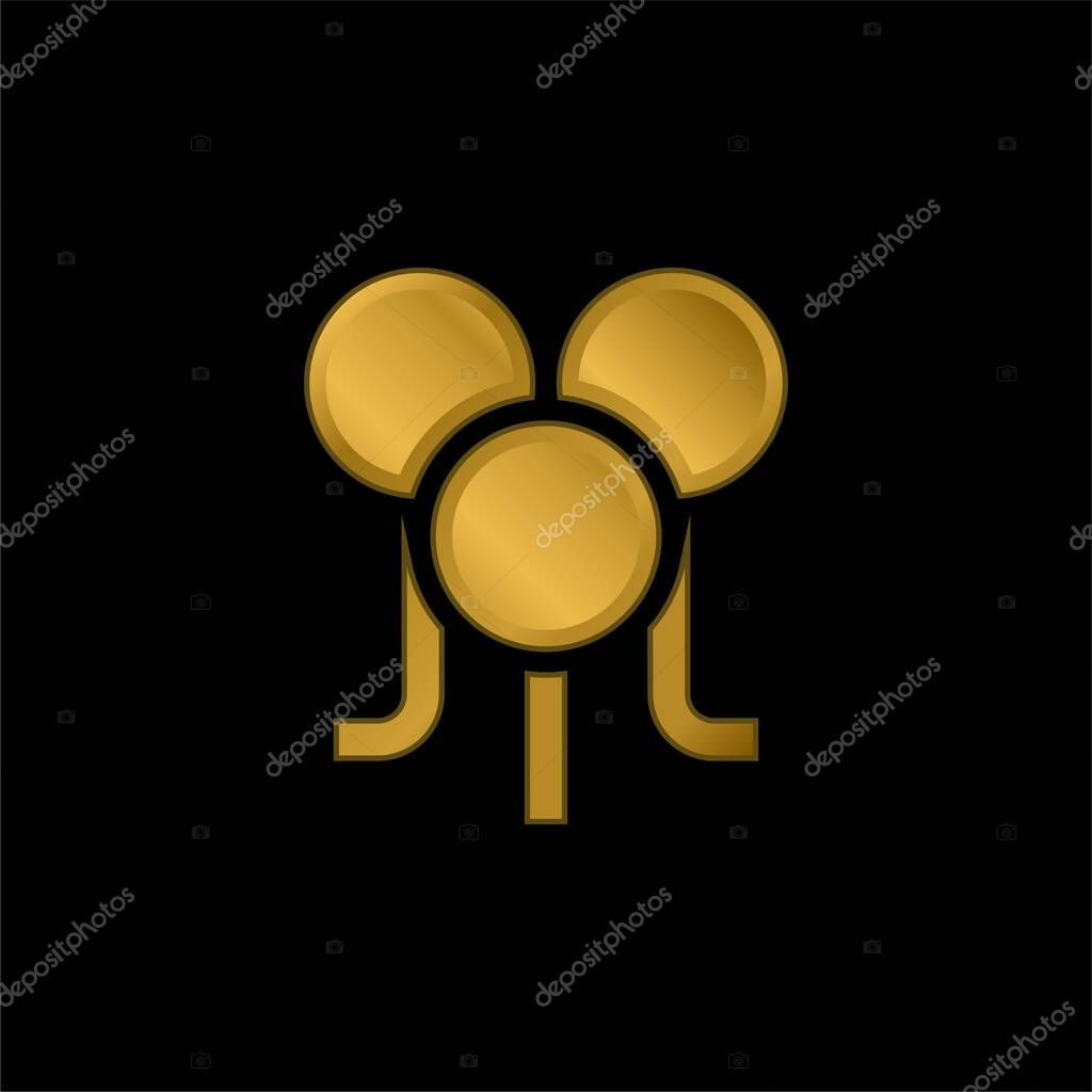 Balloon gold plated metalic icon or logo vector