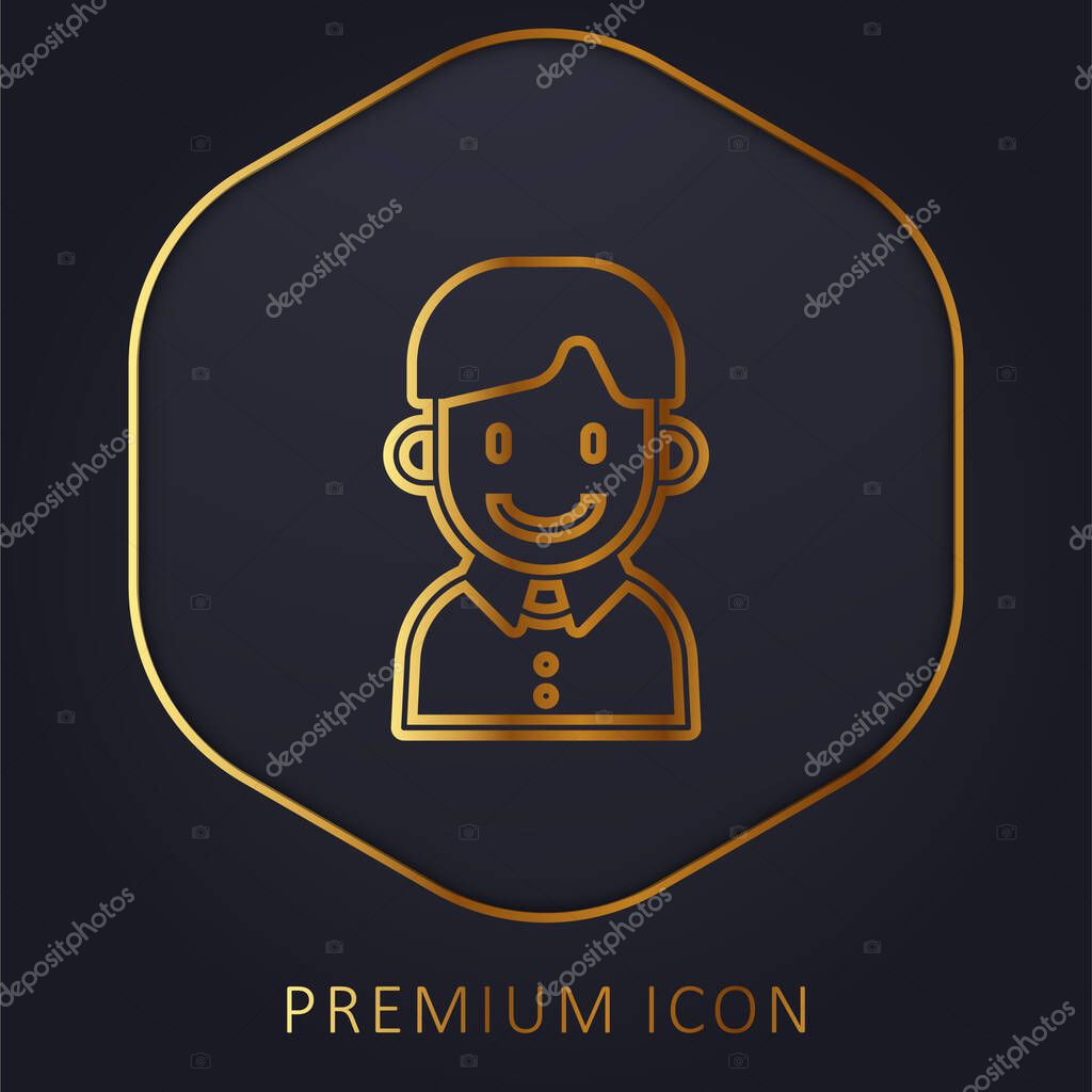 Boy golden line premium logo or icon