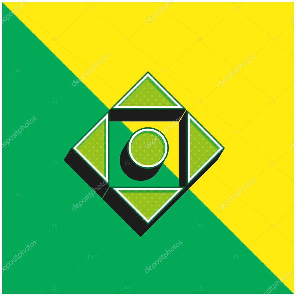 Align Symbol Green and yellow modern 3d vector icon logo