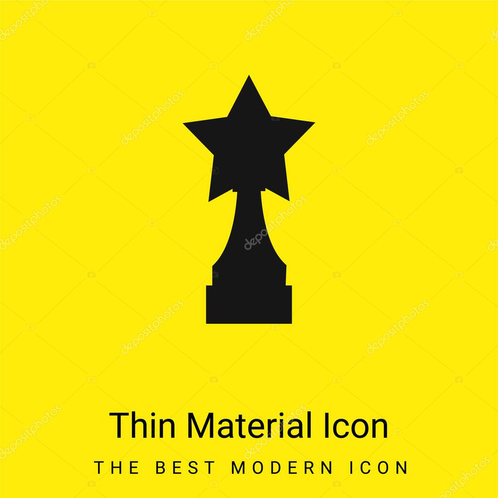 Award Trophy With Star Shape minimal bright yellow material icon