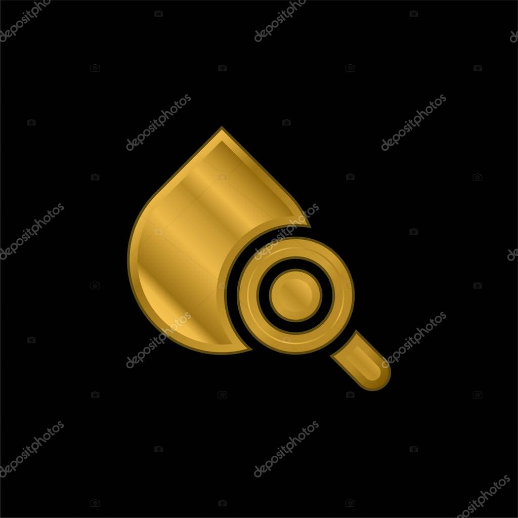 Blood gold plated metalic icon or logo vector