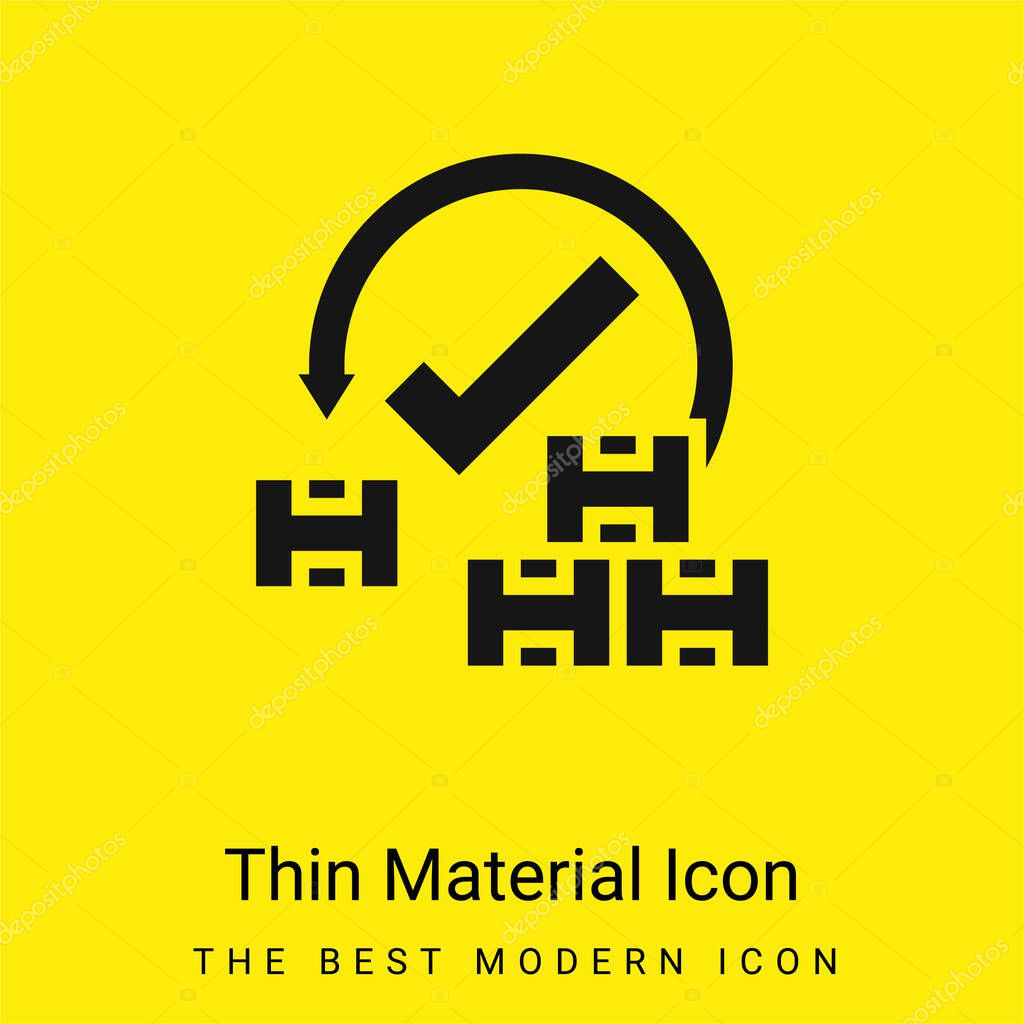 Acceptance minimal bright yellow material icon