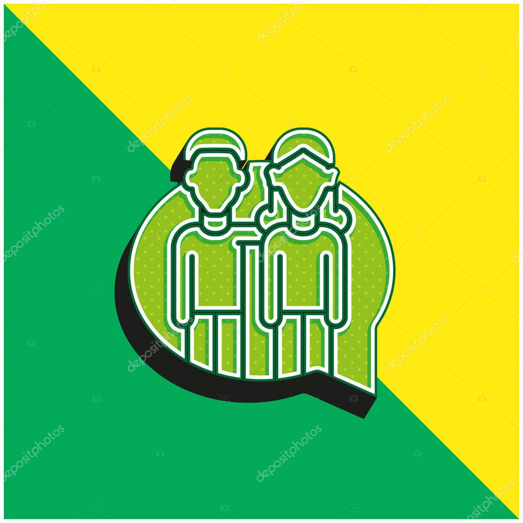 Advice Green and yellow modern 3d vector icon logo
