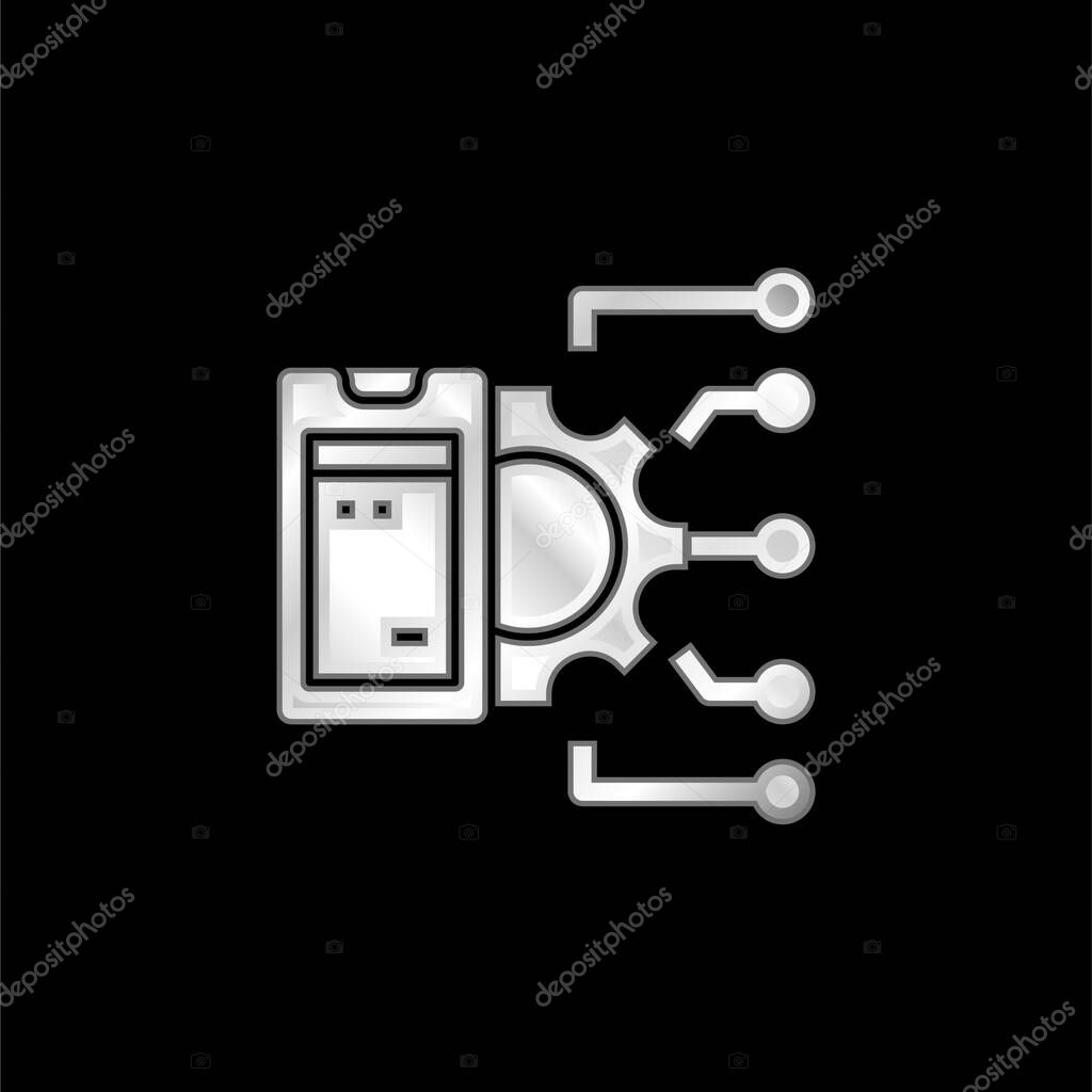 Api silver plated metallic icon