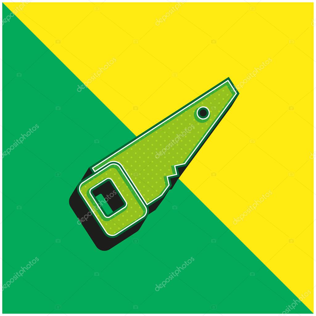 Black Saw Green and yellow modern 3d vector icon logo