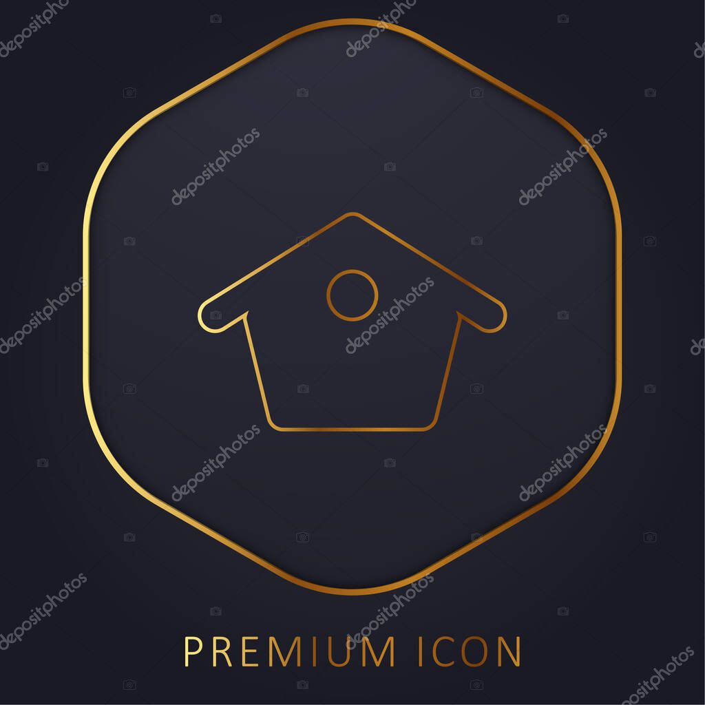 Birds Home golden line premium logo or icon