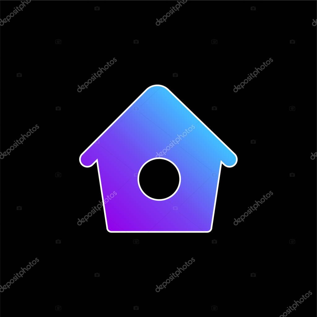 Bird Home With Small Hole blue gradient vector icon