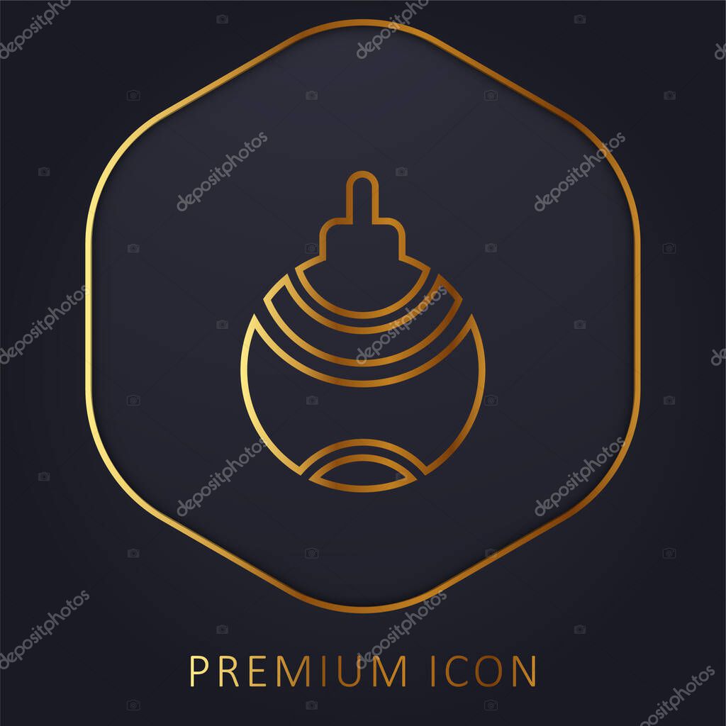 Bauble golden line premium logo or icon