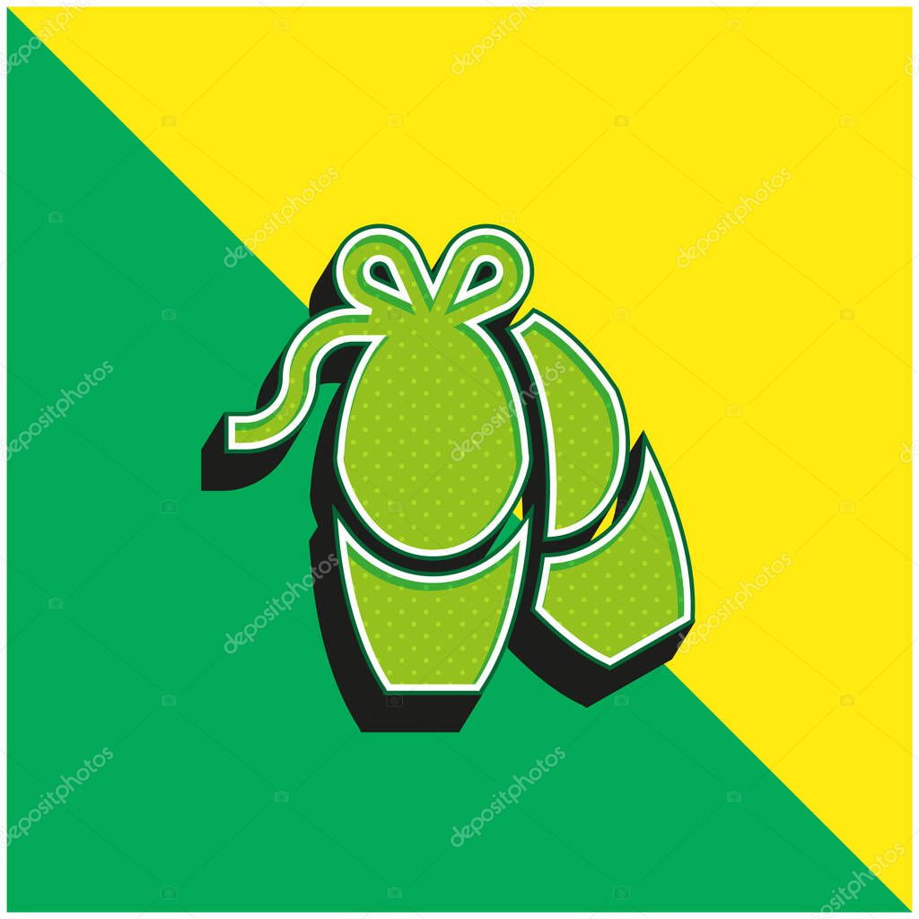 Ballerina Green and yellow modern 3d vector icon logo