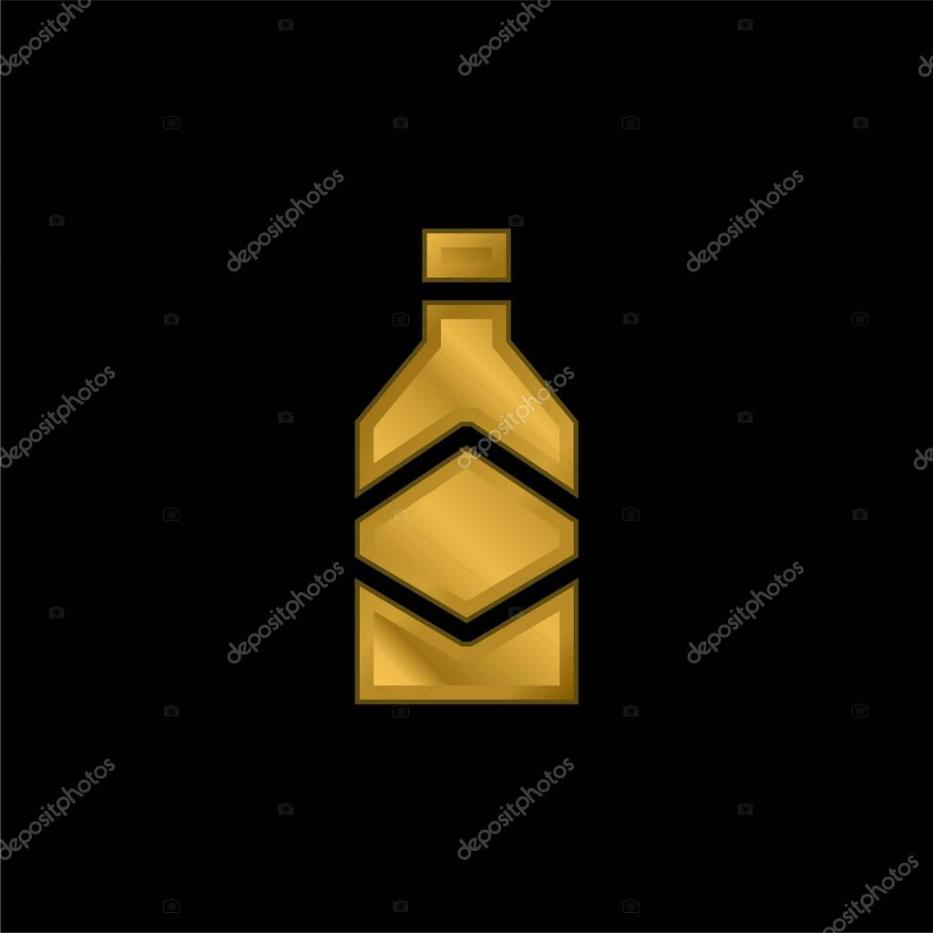 Beer gold plated metalic icon or logo vector