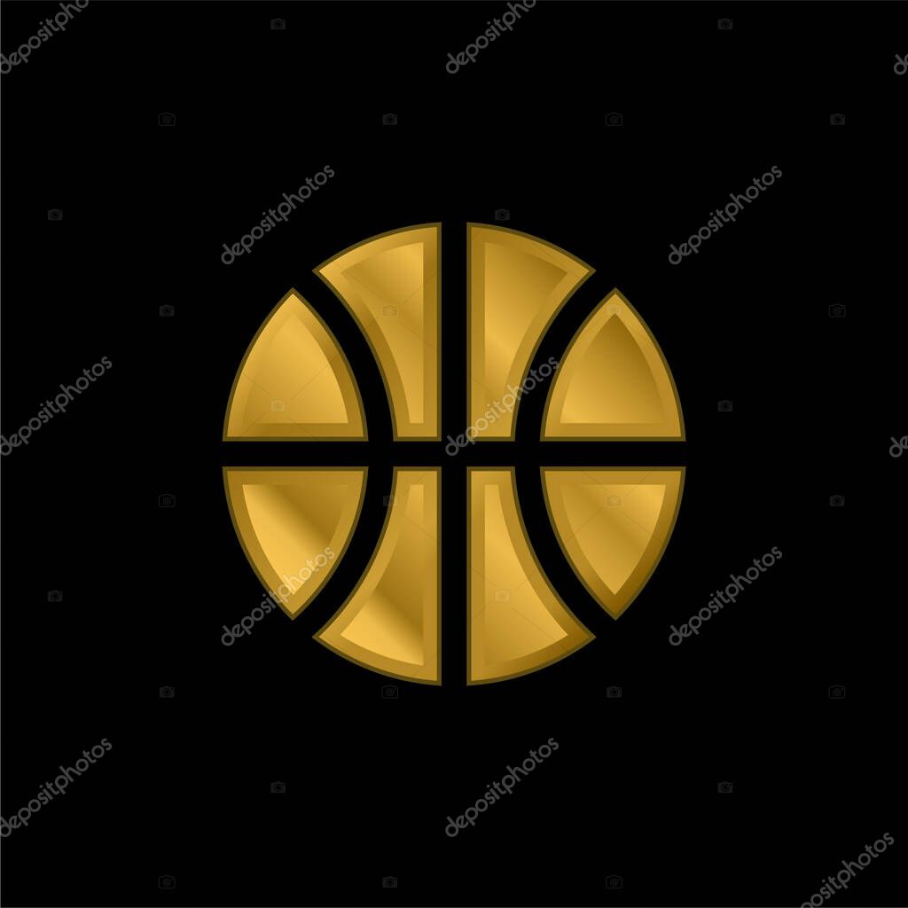 Basketball gold plated metalic icon or logo vector