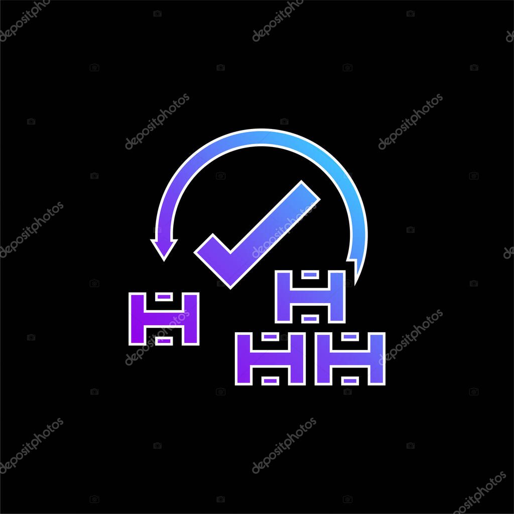 Acceptance blue gradient vector icon
