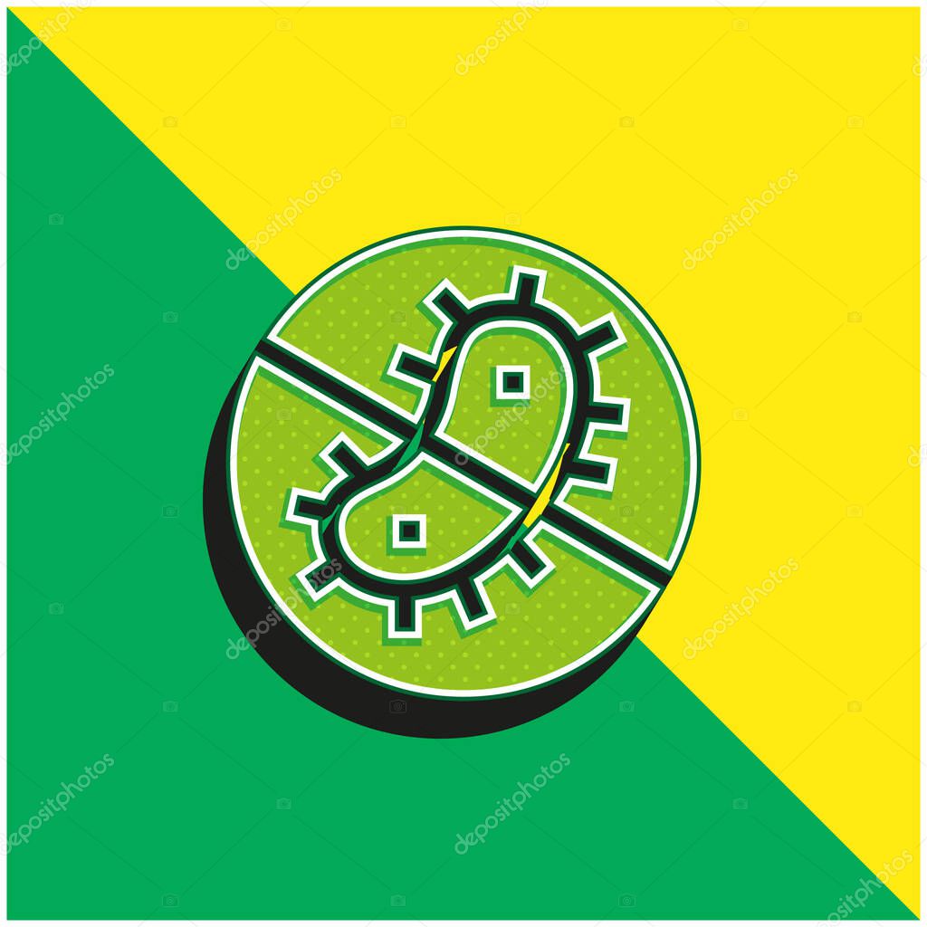 Bacteria Green and yellow modern 3d vector icon logo
