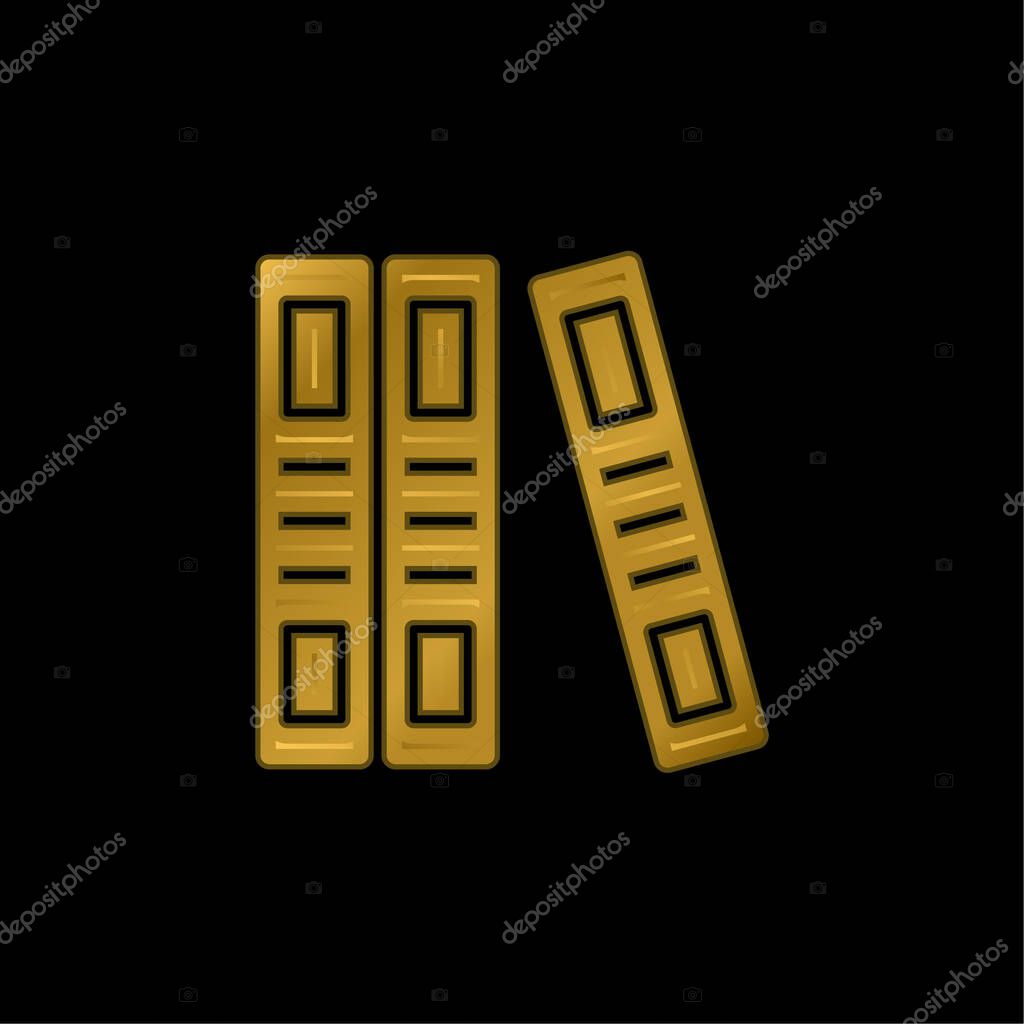 Book gold plated metalic icon or logo vector