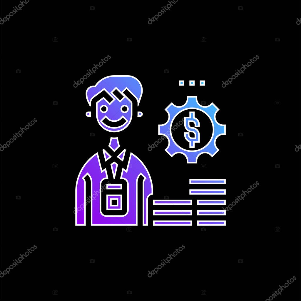 Accountant blue gradient vector icon