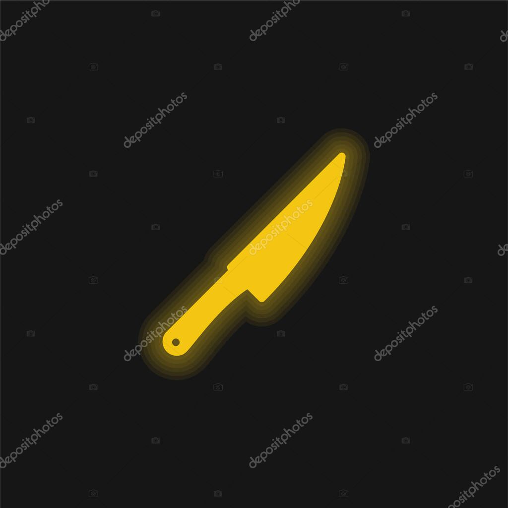 Big Knife yellow glowing neon icon