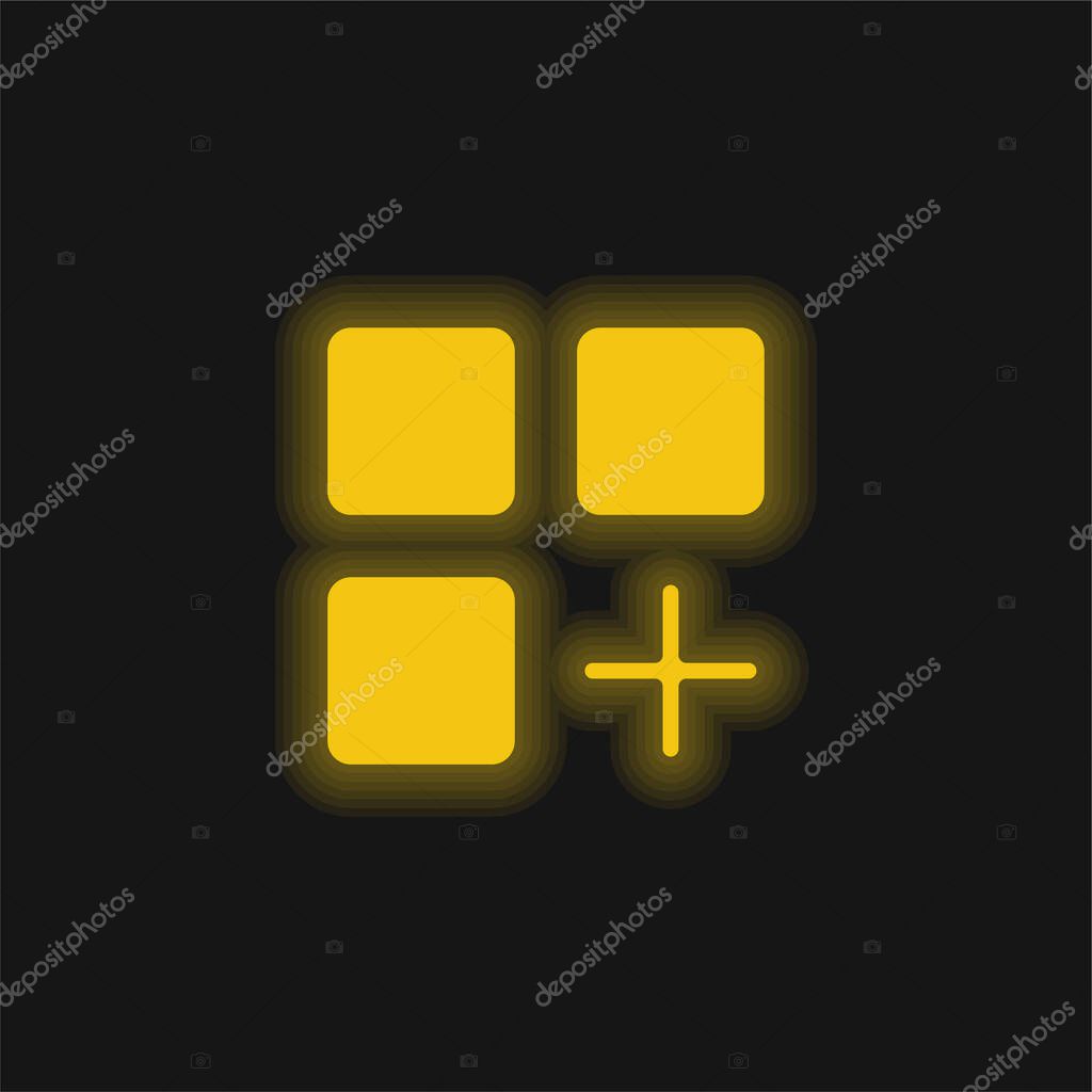 Add yellow glowing neon icon