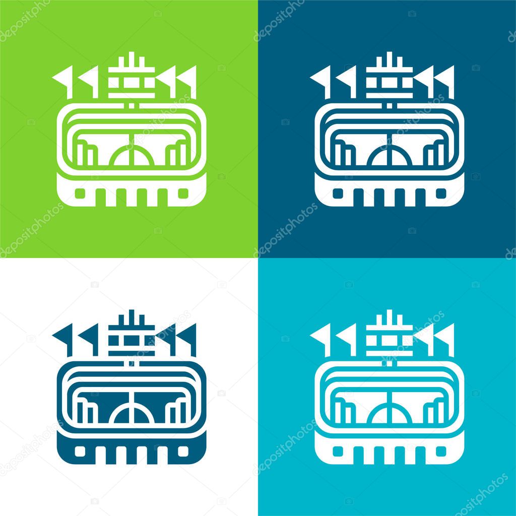 Arena Flat four color minimal icon set
