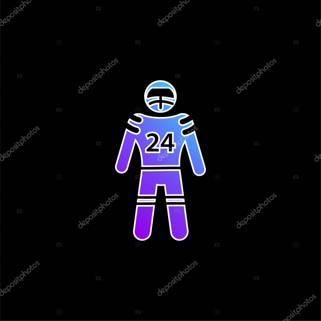 American Football Player blue gradient vector icon