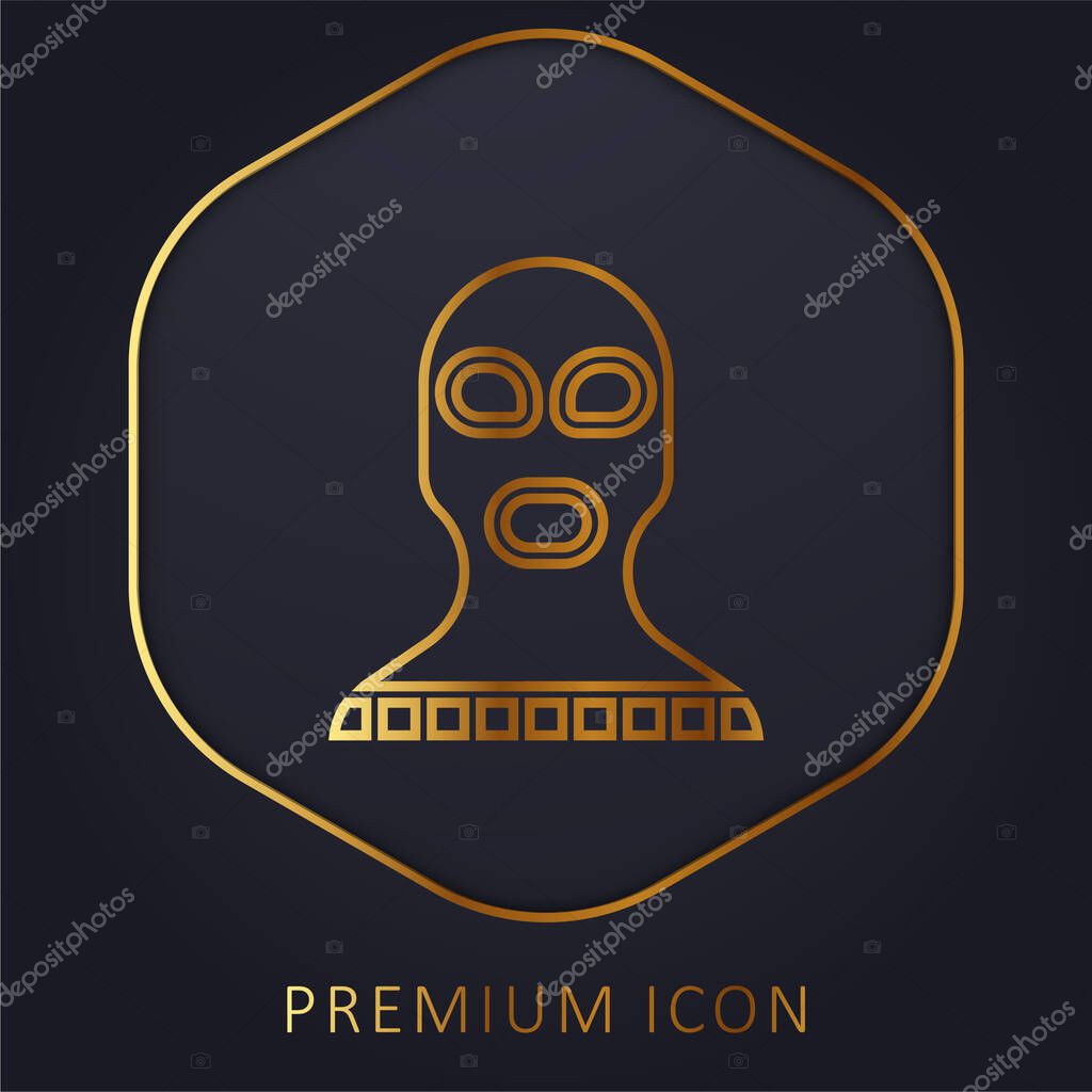 Balaclava golden line premium logo or icon